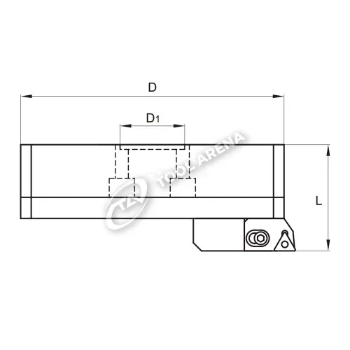 Блок расточной, чистовой 90° с резцовыми вставками ЗСТ 90 300, под пластинку TC☐☐ 16T3☐☐. Pinzbohr, A 40090 300. фото
